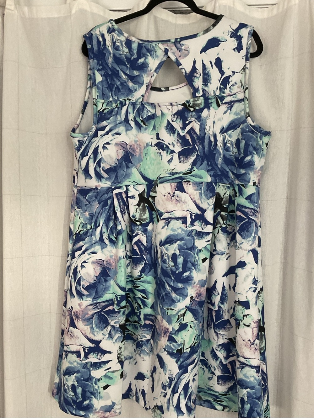 Apt. 9 Blue and White Floral Scoop Neck Dress - Picture 3 of 5